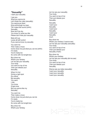 Rihanna Hit Lyrics