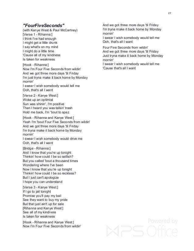 RIHANNA HIT LYRICS RIHANNA HIT LYRICS