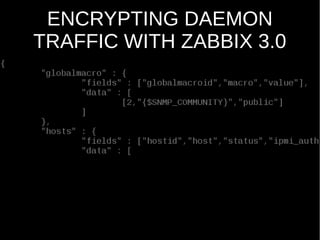 ENCRYPTING DAEMON
TRAFFIC WITH ZABBIX 3.0
 