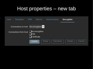 Host properties – new tab
 