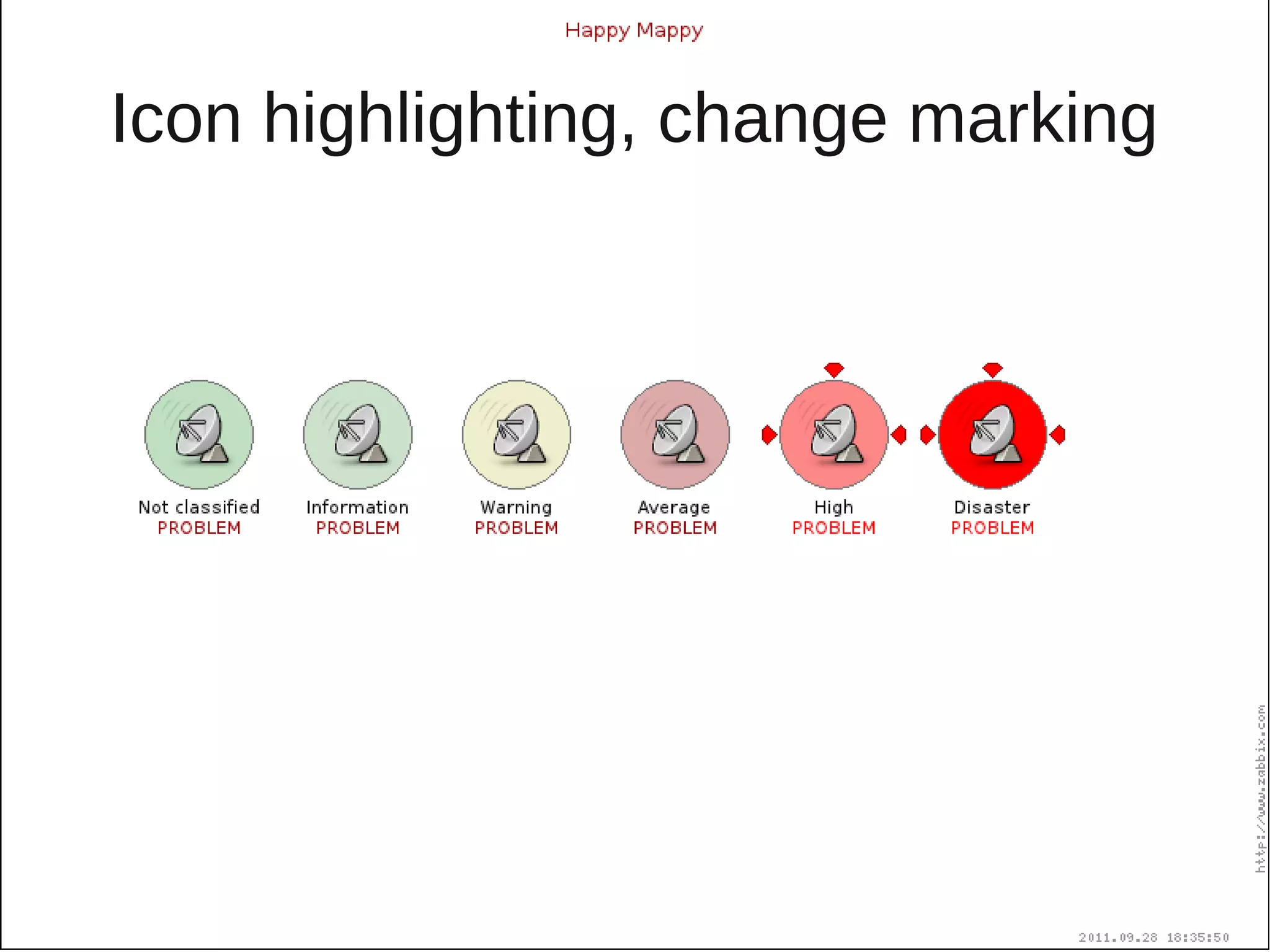 Icon highlighting, change marking
 