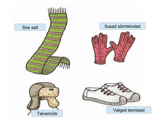 Soe sall Ilusad sõrmkindad
Talvemüts
Valged tennised
 