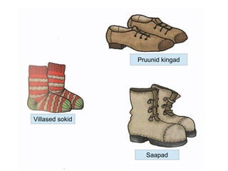 Villased sokid
Pruunid kingad
Saapad
 