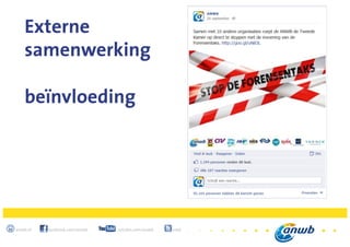 14
anwb.nl facebook.com/anwb youtube.com/anwb @anwb
Externe
samenwerking
beïnvloeding
 