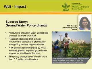WLE - Impact


Success Story:
Ground Water Policy change                         Aditi Mukerjhi
                          ...