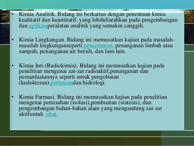 Peranan Kimia Dalam Kehidupan