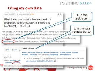 Gaining credit for sharing research data