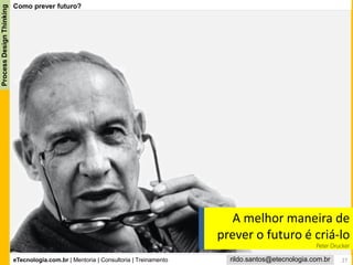 eTecnologia.com.br | Mentoria | Consultoria | Treinamento
ProcessDesignThinking
rildo.santos@etecnologia.com.br 27
Como prever futuro?
A melhor maneira de
prever o futuro é criá-lo
Peter Drucker
 