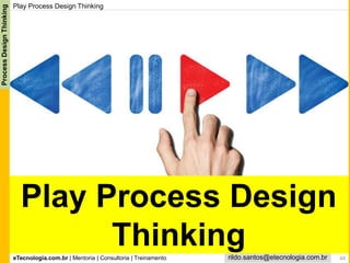 eTecnologia.com.br | Mentoria | Consultoria | Treinamento
ProcessDesignThinking
rildo.santos@etecnologia.com.br
Play Process Design Thinking
Play Process Design
Thinking 44
 