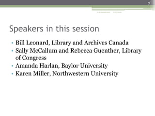 Introduction to session 