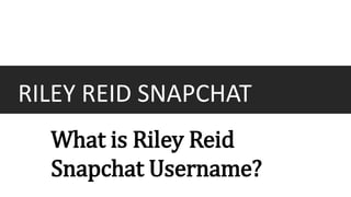 RILEY REID SNAPCHAT
What is Riley Reid
Snapchat Username?
 