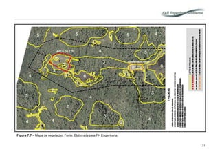31
Figura 7.7 – Mapa de vegetação. Fonte: Elaborada pela FH Engenharia.
 