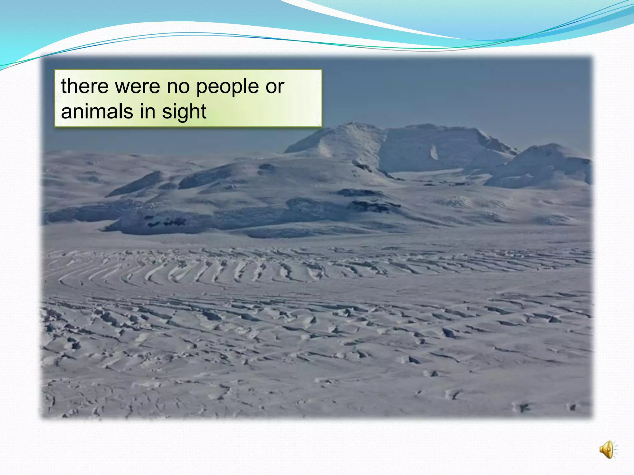 there were no people or
animals in sight

 