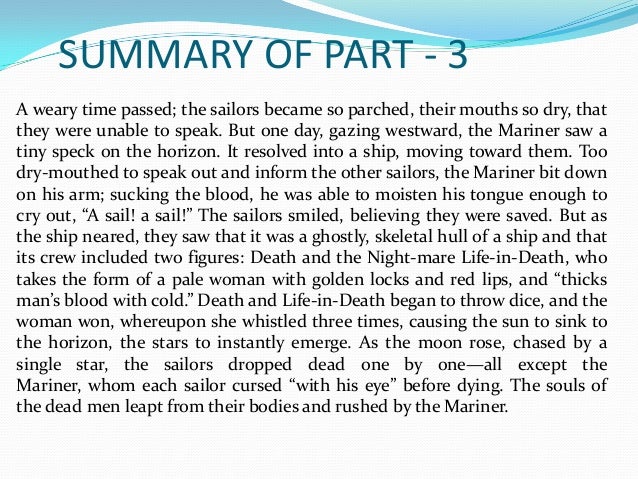 the rime of the ancient mariner summary the rime of the ancient mariner summary