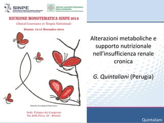 Congresso SINPE 2014 Nutrizione nella Insufficienza renale Cronica