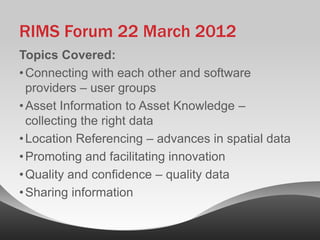 Information Rims Group RIMS Standard Presentation | PPTX