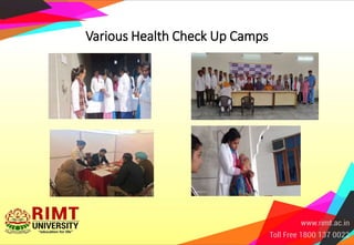 Various Health Check Up Camps
 