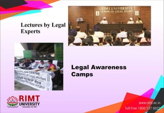 Lectures by Legal
Experts
Legal Awareness
Camps
 