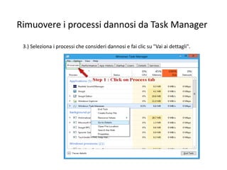 Rimuovere i processi dannosi da Task Manager
3.) Seleziona i processi che consideri dannosi e fai clic su "Vai ai dettagli".
 