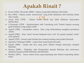 Contoh Rinait Rinait bahasa keramat dusunik | PPTX