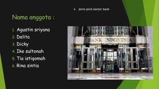 jenis-jenis kantor bank