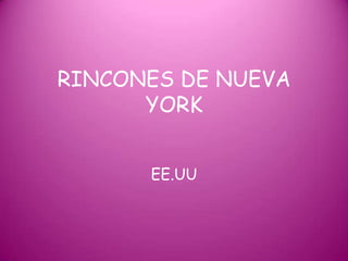 RINCONES DE NUEVA
YORK
EE.UU
 