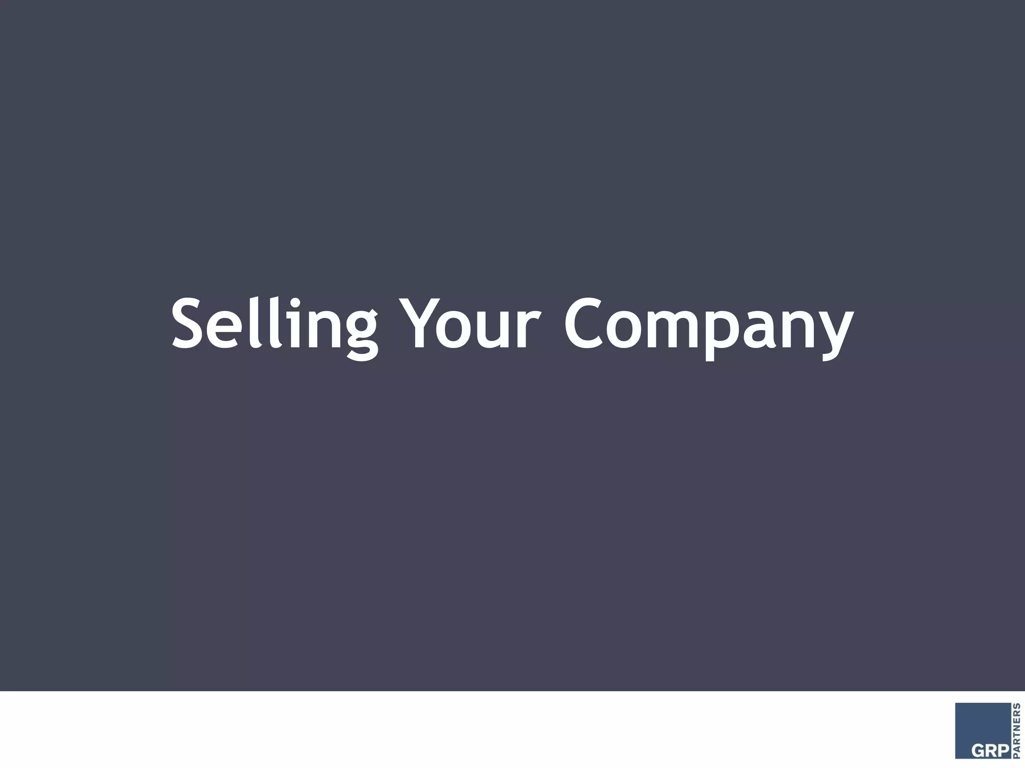 Selling Your Company
 