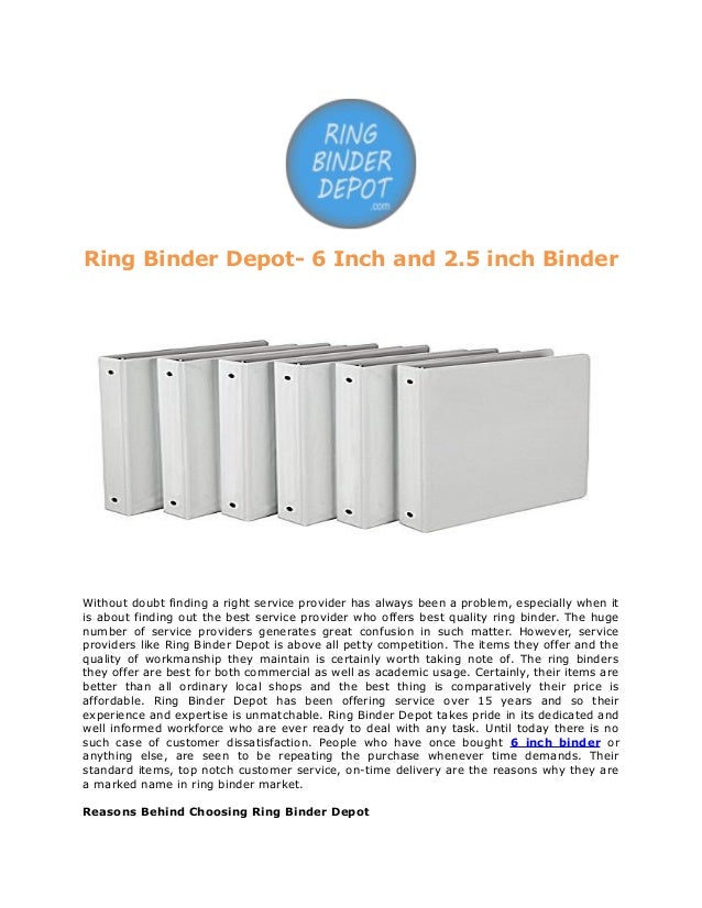 Ring Binder Depot 6 Inch And 2 5 Inch Binder
