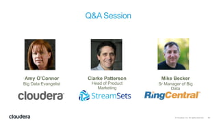 54© Cloudera, Inc. All rights reserved.
Q&A Session
Amy O’Connor
Big Data Evangelist
Clarke Patterson
Head of Product
Marketing
Mike Becker
Sr Manager of Big
Data
 