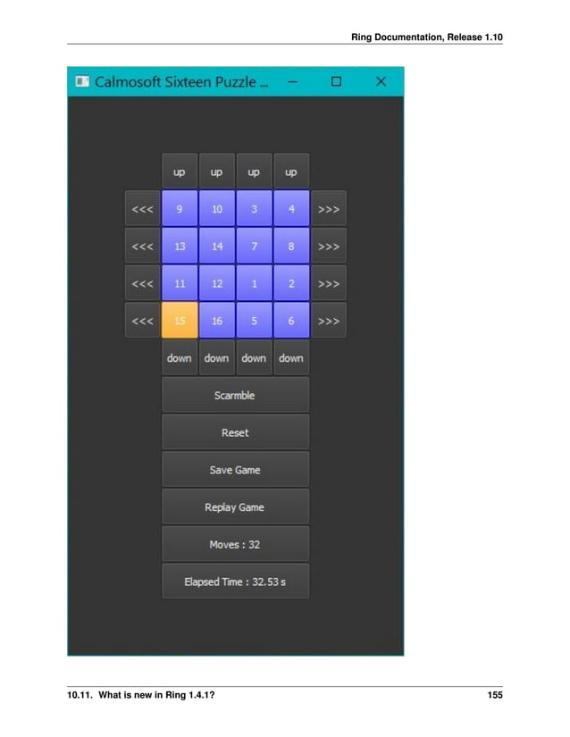 Ring Documentation, Release 1.10 10.11. What is new in Ring 1.4.1? 155 