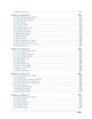 111.20More Improvements . . . . . . . . . . . . . . . . . . . . . . . . . . . . . . . . . . . . . . . . . . . 1727
112What is new in Ring 1.14? 1731
112.1 List of changes and new features . . . . . . . . . . . . . . . . . . . . . . . . . . . . . . . . . . . . . 1731
112.2 MyCoffee (Web Application) . . . . . . . . . . . . . . . . . . . . . . . . . . . . . . . . . . . . . . 1732
112.3 Web Development Samples . . . . . . . . . . . . . . . . . . . . . . . . . . . . . . . . . . . . . . . 1733
112.4 More Samples . . . . . . . . . . . . . . . . . . . . . . . . . . . . . . . . . . . . . . . . . . . . . . 1734
112.5 Erlang B Formula . . . . . . . . . . . . . . . . . . . . . . . . . . . . . . . . . . . . . . . . . . . . 1736
112.6 Customers Form . . . . . . . . . . . . . . . . . . . . . . . . . . . . . . . . . . . . . . . . . . . . . 1737
112.7 RingTilengine Extension . . . . . . . . . . . . . . . . . . . . . . . . . . . . . . . . . . . . . . . . . 1738
112.8 RingLibui Extension . . . . . . . . . . . . . . . . . . . . . . . . . . . . . . . . . . . . . . . . . . . 1741
112.9 RingSockets Extension . . . . . . . . . . . . . . . . . . . . . . . . . . . . . . . . . . . . . . . . . . 1745
112.10RingThreads Extension . . . . . . . . . . . . . . . . . . . . . . . . . . . . . . . . . . . . . . . . . 1745
112.11Better RingOpenSSL . . . . . . . . . . . . . . . . . . . . . . . . . . . . . . . . . . . . . . . . . . . 1746
112.12More Functions . . . . . . . . . . . . . . . . . . . . . . . . . . . . . . . . . . . . . . . . . . . . . . 1747
112.13Better Functions . . . . . . . . . . . . . . . . . . . . . . . . . . . . . . . . . . . . . . . . . . . . . 1748
112.14Better Performance For Strings . . . . . . . . . . . . . . . . . . . . . . . . . . . . . . . . . . . . . 1748
112.15Better Handling For Numbers . . . . . . . . . . . . . . . . . . . . . . . . . . . . . . . . . . . . . . 1749
112.16Using CLOC (Count Lines of Code) . . . . . . . . . . . . . . . . . . . . . . . . . . . . . . . . . . . 1750
112.17More Improvements . . . . . . . . . . . . . . . . . . . . . . . . . . . . . . . . . . . . . . . . . . . 1751
113What is new in Ring 1.15? 1753
113.1 List of changes and new features . . . . . . . . . . . . . . . . . . . . . . . . . . . . . . . . . . . . . 1753
113.2 New Arabic Book . . . . . . . . . . . . . . . . . . . . . . . . . . . . . . . . . . . . . . . . . . . . 1753
113.3 Chess Endgame Application . . . . . . . . . . . . . . . . . . . . . . . . . . . . . . . . . . . . . . . 1754
113.4 Chess 3D (Qt3D Sample) . . . . . . . . . . . . . . . . . . . . . . . . . . . . . . . . . . . . . . . . 1756
113.5 Better Ring Notepad . . . . . . . . . . . . . . . . . . . . . . . . . . . . . . . . . . . . . . . . . . . 1758
113.6 Better StdLib . . . . . . . . . . . . . . . . . . . . . . . . . . . . . . . . . . . . . . . . . . . . . . . 1759
113.7 Better RingQt . . . . . . . . . . . . . . . . . . . . . . . . . . . . . . . . . . . . . . . . . . . . . . . 1760
113.8 Better RingLibCurl . . . . . . . . . . . . . . . . . . . . . . . . . . . . . . . . . . . . . . . . . . . . 1761
113.9 Heroku (Better support) . . . . . . . . . . . . . . . . . . . . . . . . . . . . . . . . . . . . . . . . . 1761
113.10Using ‘:’ then Numbers . . . . . . . . . . . . . . . . . . . . . . . . . . . . . . . . . . . . . . . . . 1762
113.11More Samples . . . . . . . . . . . . . . . . . . . . . . . . . . . . . . . . . . . . . . . . . . . . . . 1762
113.12More Improvements . . . . . . . . . . . . . . . . . . . . . . . . . . . . . . . . . . . . . . . . . . . 1763
114What is new in Ring 1.16? 1765
114.1 List of changes and new features . . . . . . . . . . . . . . . . . . . . . . . . . . . . . . . . . . . . . 1765
114.2 Light GUILib . . . . . . . . . . . . . . . . . . . . . . . . . . . . . . . . . . . . . . . . . . . . . . . 1765
114.3 UTF-8 File Names in Microsoft Windows . . . . . . . . . . . . . . . . . . . . . . . . . . . . . . . . 1766
114.4 Nested Methods Call in Separate Lines . . . . . . . . . . . . . . . . . . . . . . . . . . . . . . . . . 1767
114.5 Code Runner Extension support Ring . . . . . . . . . . . . . . . . . . . . . . . . . . . . . . . . . . 1767
114.6 Zero and Strings . . . . . . . . . . . . . . . . . . . . . . . . . . . . . . . . . . . . . . . . . . . . . 1769
114.7 Better Installation Scripts . . . . . . . . . . . . . . . . . . . . . . . . . . . . . . . . . . . . . . . . 1770
114.8 Better Documentation . . . . . . . . . . . . . . . . . . . . . . . . . . . . . . . . . . . . . . . . . . 1770
114.9 MDI Windows Sample . . . . . . . . . . . . . . . . . . . . . . . . . . . . . . . . . . . . . . . . . . 1770
114.10More Improvements . . . . . . . . . . . . . . . . . . . . . . . . . . . . . . . . . . . . . . . . . . . 1770
115What is new in Ring 1.17 1772
115.1 List of changes and new features . . . . . . . . . . . . . . . . . . . . . . . . . . . . . . . . . . . . . 1772
115.2 Merge Two Files . . . . . . . . . . . . . . . . . . . . . . . . . . . . . . . . . . . . . . . . . . . . . 1772
115.3 Poetry Analysis . . . . . . . . . . . . . . . . . . . . . . . . . . . . . . . . . . . . . . . . . . . . . . 1773
115.4 Citations Prediction . . . . . . . . . . . . . . . . . . . . . . . . . . . . . . . . . . . . . . . . . . . 1774
115.5 TokensLib Library . . . . . . . . . . . . . . . . . . . . . . . . . . . . . . . . . . . . . . . . . . . . 1775
115.6 CSVLib Library . . . . . . . . . . . . . . . . . . . . . . . . . . . . . . . . . . . . . . . . . . . . . 1776
115.7 JSONLib Library . . . . . . . . . . . . . . . . . . . . . . . . . . . . . . . . . . . . . . . . . . . . . 1777
xxxvi
 