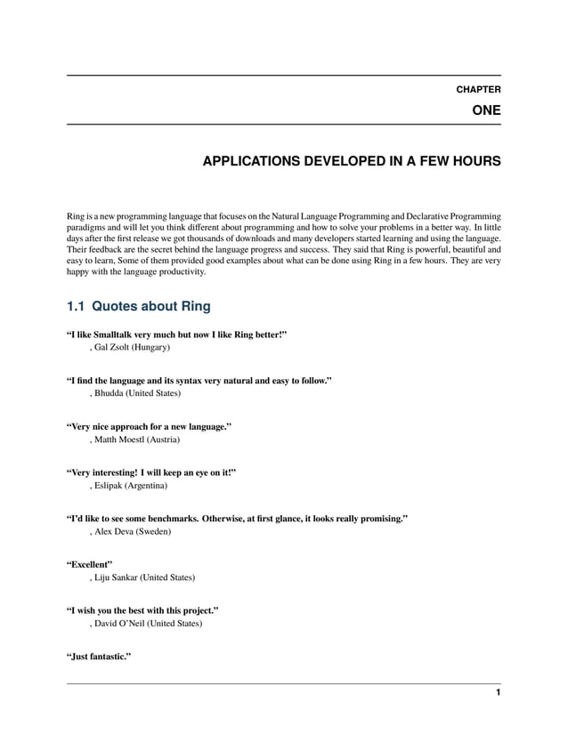 The Ring programming language - Version 1.20 documentation | PDF