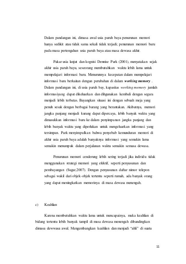 Jurnal Tentang Perkembangan Masa Dewasa Awal : Soal Masa Perkembangan