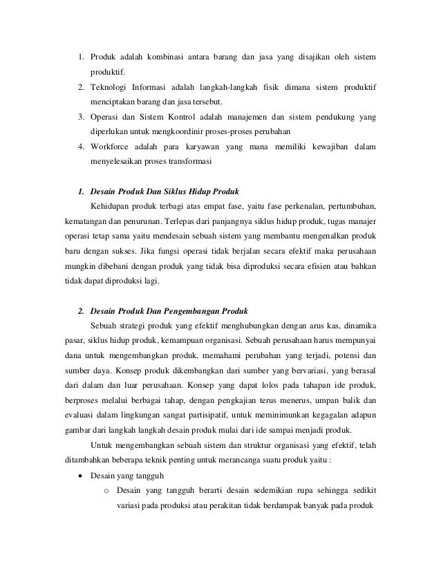 Ringkasan pengajaran manajemen operasional