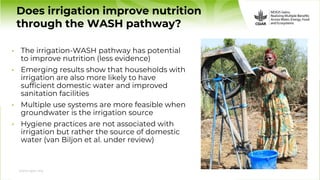 Irrigation in a broader  systems and development context