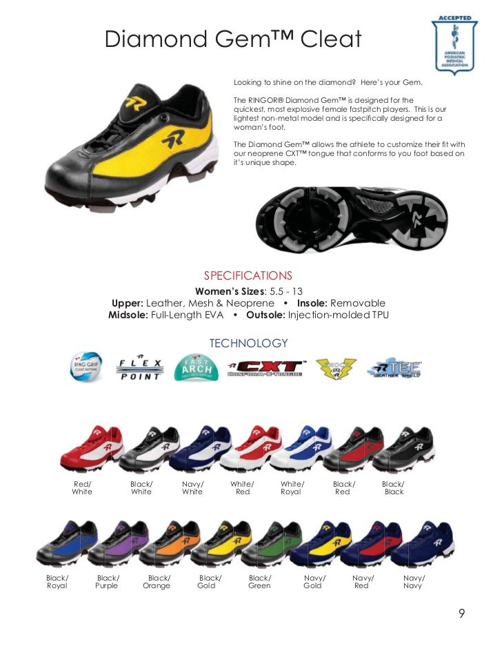 ringor cleats sizing