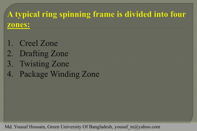 Ring Spinning Frame/ Ring Frame | PDF