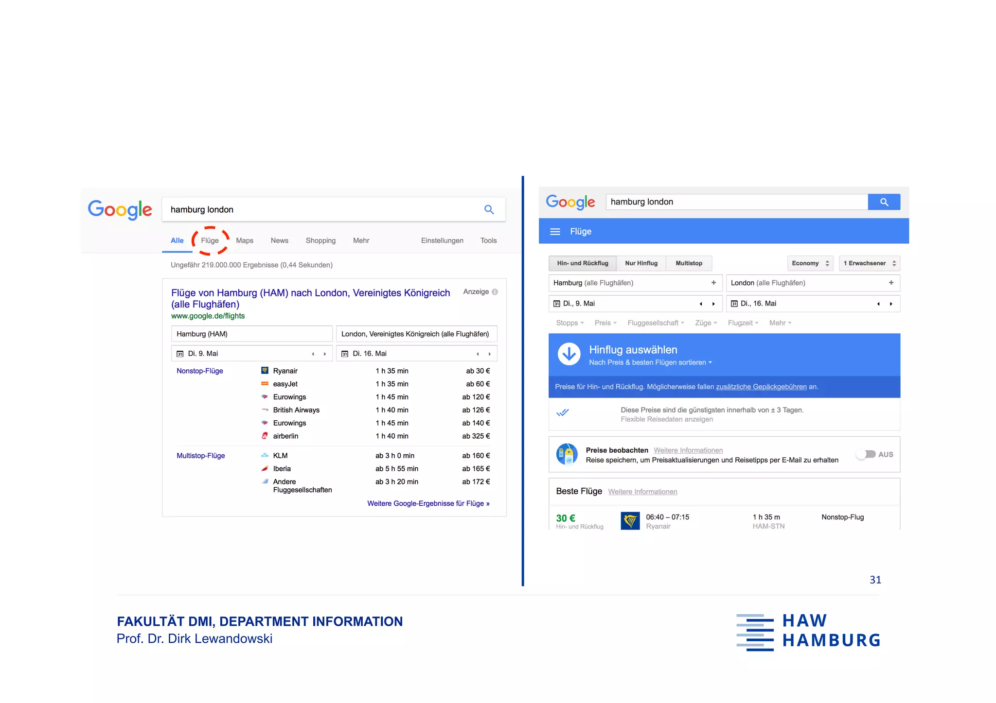 FAKULTÄT DMI, DEPARTMENT INFORMATION
Prof. Dr. Dirk Lewandowski
31	
 