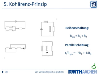 5. Kohärenz-PrinzipStudenten lernen besser, wenn irrelevante Information weggelassen wirdNicht sachdienliches Zusatzmaterialerhöht eCL, stört beim Lernen …Sehr starker empirischer Effekt!Stärker bei gedrucktem Material FolgerungKurze Texte, HervorhebungenBilder weglassen, die nur Design und Layout dienenVon Verständlichkeit zu Usability29