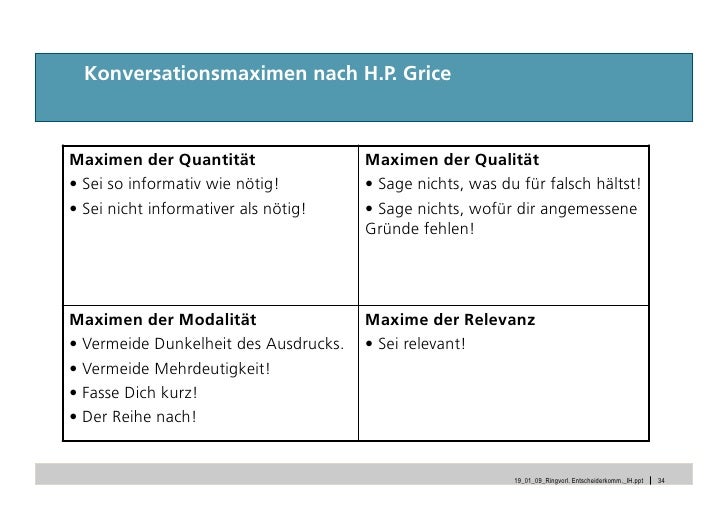 Konversationsmaxime Nach Grice Maximen Der Kommunikation Nach Grice Konversationsmaxime Nach Grice Maximen Der Kommunikation Nach Grice