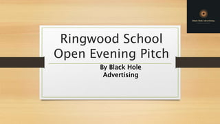 Ringwood School
Open Evening Pitch
By Black Hole
Advertising
 