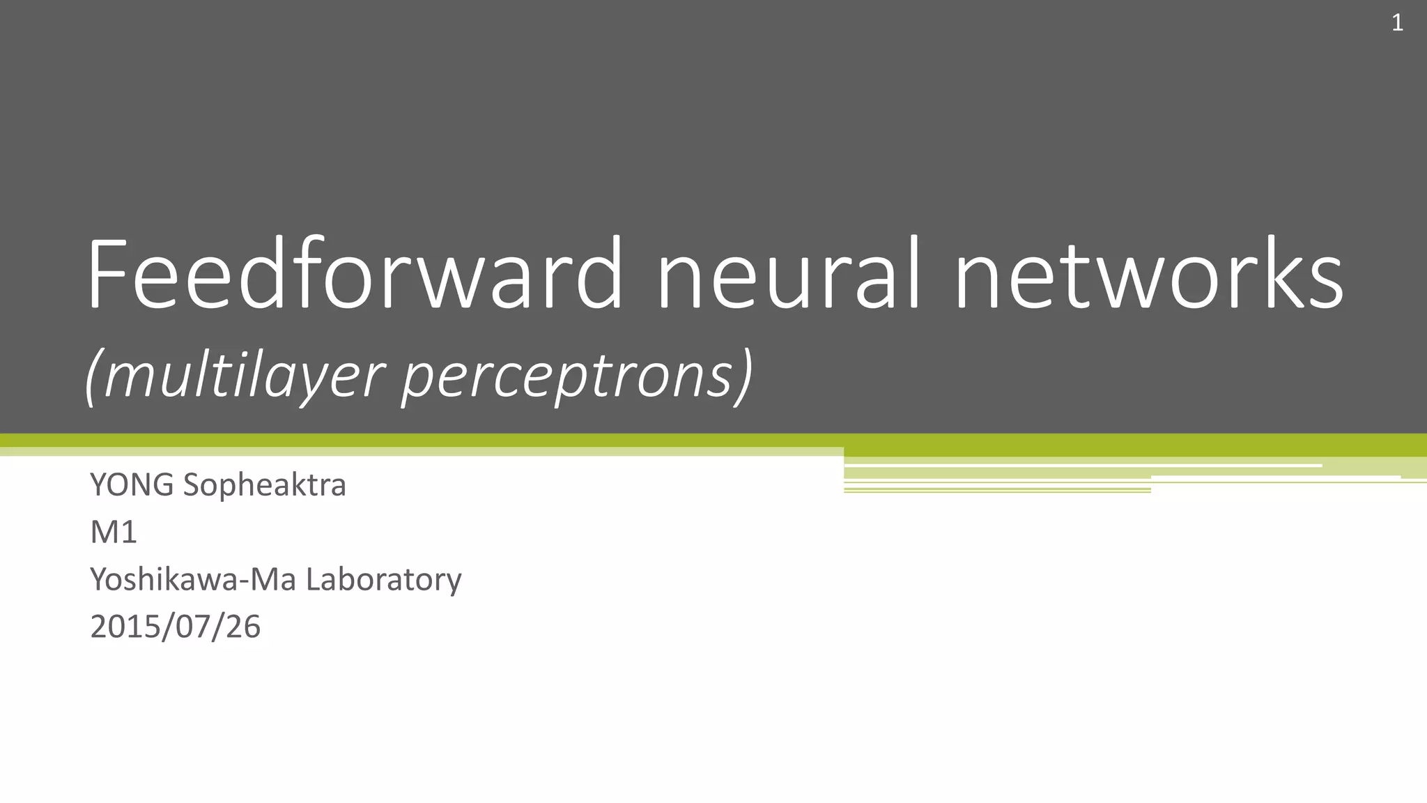 Feedforward neural network | PPTX