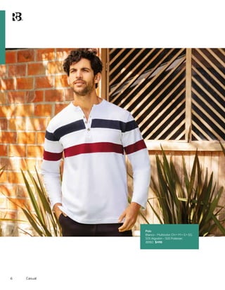 Polo
Blanco - Multicolor, CH • M • G • EG,
50% Algodón - 50% Poliéster,
81910, $498
6 Casual
 