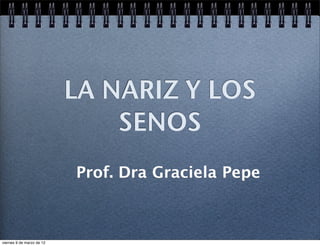 LA NARIZ Y LOS
                               SENOS
                           Prof. Dra Graciela Pepe



viernes 9 de marzo de 12
 