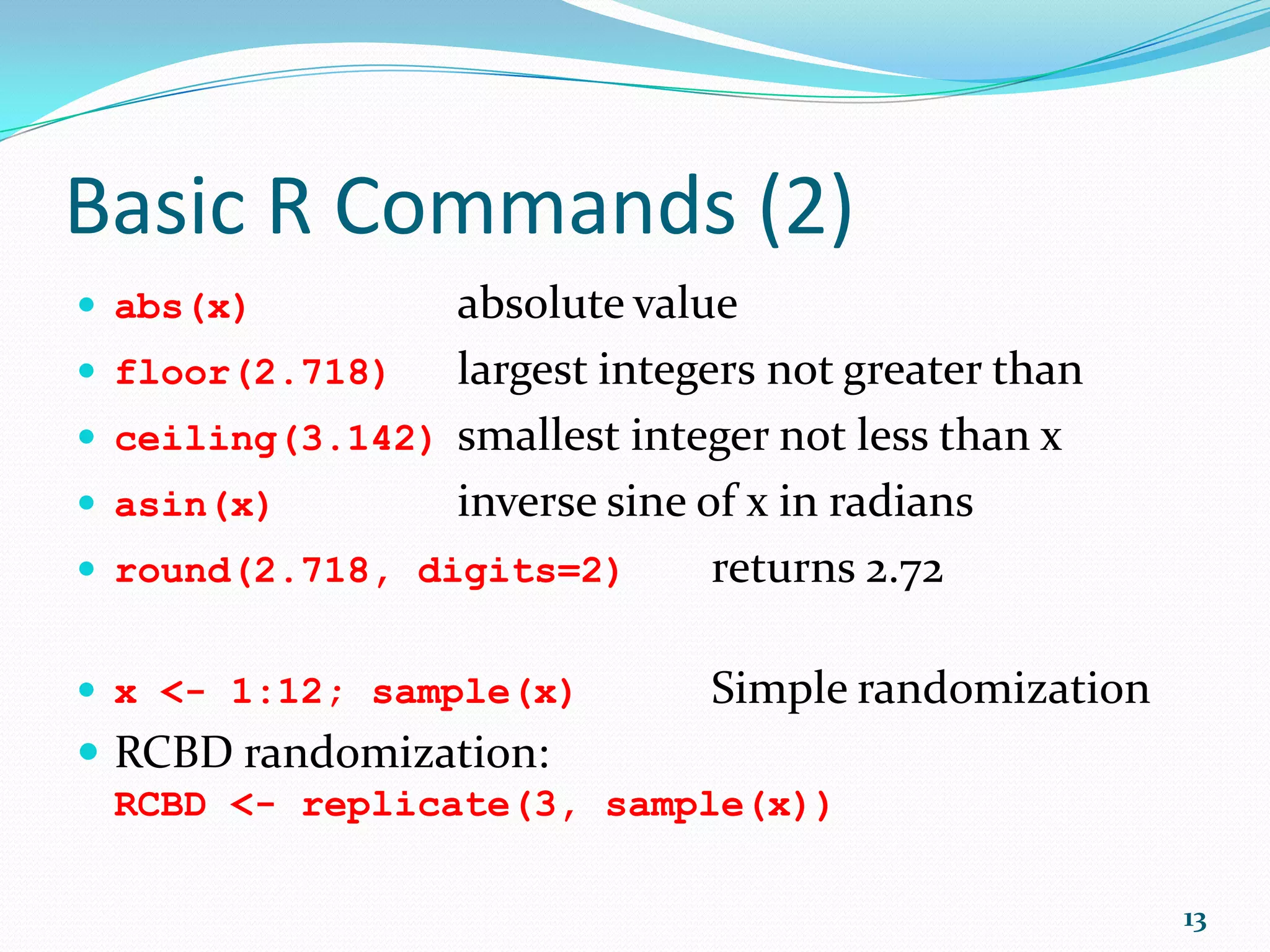 Importing Data into R (3) 13 