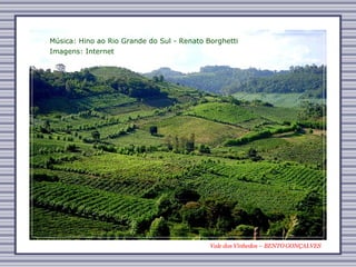 Vale dos Vinhedos – BENTO GONÇALVES Música: Hino ao Rio Grande do Sul - Renato Borghetti Imagens: Internet 