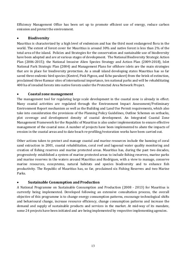 National biodiversity strategy and action plan mauritius