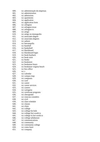 600. tcc administração de empresas
601. tcc administration
602. tcc admissions
603. tcc apartments
604. tcc application
605. tcc application form
606. tcc arlington
607. tcc arlington texas
608. tcc arlington tx
609. tcc artigo
610. tcc artigo ou monografia
611. tcc associates degree
612. tcc associates degrees
613. tcc auburn
614. tcc barranquilla
615. tcc baseball
616. tcc basketball
617. tcc blackboard
618. tcc blackboard login
619. tcc book buyback
620. tcc book store
621. tcc books
622. tcc bookstore
623. tcc bookstore hours
624. tcc bookstore virginia beach
625. tcc box office
626. tcc c
627. tcc calendar
628. tcc campus map
629. tcc campuses
630. tcc card
631. tcc career
632. tcc career services
633. tcc careers
634. tcc cartagena
635. tcc certificate programs
636. tcc chesapeake
637. tcc ciencias contabeis
638. tcc civil
639. tcc class schedule
640. tcc classes
641. tcc clinic
642. tcc college
643. tcc college for kids
644. tcc college fort worth tx
645. tcc college in fort worth tx
646. tcc college tallahassee
647. tcc communications
648. tcc community
649. tcc community college
650. tcc como fazer
651. tcc company
 