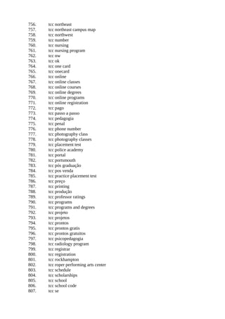 756. tcc northeast
757. tcc northeast campus map
758. tcc northwest
759. tcc number
760. tcc nursing
761. tcc nursing program
762. tcc nw
763. tcc ok
764. tcc one card
765. tcc onecard
766. tcc online
767. tcc online classes
768. tcc online courses
769. tcc online degrees
770. tcc online programs
771. tcc online registration
772. tcc pago
773. tcc passo a passo
774. tcc pedagogia
775. tcc penal
776. tcc phone number
777. tcc photography class
778. tcc photography classes
779. tcc placement test
780. tcc police academy
781. tcc portal
782. tcc portsmouth
783. tcc pós graduação
784. tcc pos venda
785. tcc practice placement test
786. tcc preço
787. tcc printing
788. tcc produção
789. tcc professor ratings
790. tcc programs
791. tcc programs and degrees
792. tcc projeto
793. tcc projetos
794. tcc prontos
795. tcc prontos gratis
796. tcc prontos gratuitos
797. tcc psicopedagogia
798. tcc radiology program
799. tcc registrar
800. tcc registration
801. tcc rockhampton
802. tcc roper performing arts center
803. tcc schedule
804. tcc scholarships
805. tcc school
806. tcc school code
807. tcc se
 