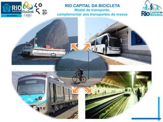 RIO CAPITAL DA BICICLETA 
Modal de transporte, 
complementar aos transportes de massa 
 
